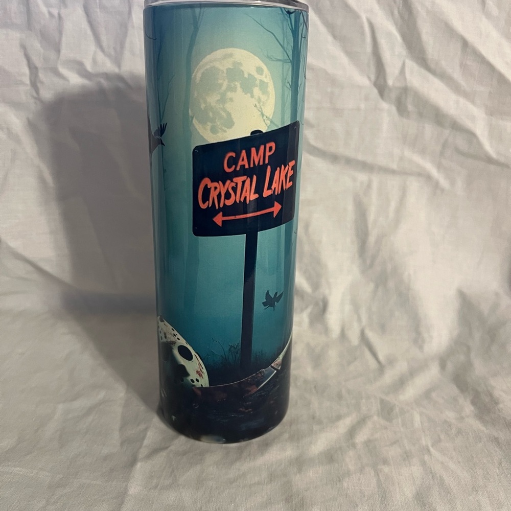 Handmade Jason Voorhees Camp Crystal Lake 20oz Tumbler